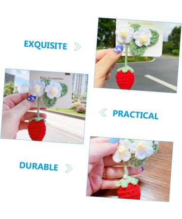 FRCOLOR Strawberry Car Mirror Pendant Flower Hairpins Hair Topper Fruit Hair Clips Braiding Hair Accessories Kids Tiara Strawberry Hair Clip Girl To Weave Bang Clip Cotton Child - Buy Online on GoSupps.com