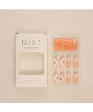 24Pcs/Set Press On Nails Mid Length Milky White Bow Sparkling Diamond False Nails Acrylic Fake Nails Full Cover Nails Tips Artificial Finger Manicure Press on nails for Women and Girls - Buy Online on GoSupps.com
