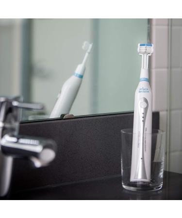 Triple Bristle Original Sonic Toothbrush | Rechargeable 31,000 VPM | Patented 3 Head Design | Dentist Created & Approved - Buy Online on GoSupps.com
