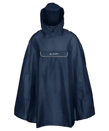 VAUDE Rain Poncho Valdipino Poncho - Women and Men waterproof - Outdoor poncho rain protection with integrated pocket L marine