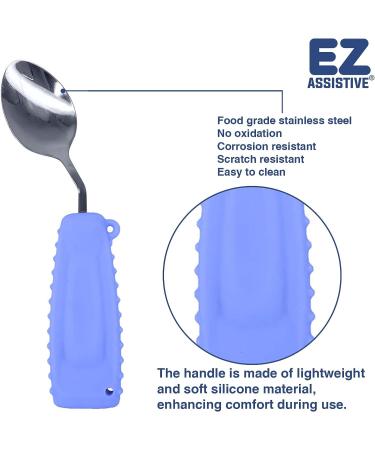 Weighted Adaptive Spoon for Hand Tremors - Purple Right Hand | EZ Assistive Independent Eating Utensil - Buy Online on GoSupps.com