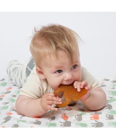 Gr npecht Bio-Bite Ring | Natural Rubber Baby Teething Toy | BPA Free | Soft & Safe for Gums | Promotes Fine Motor Skills | Brown Elephant - Buy Online on GoSupps.com