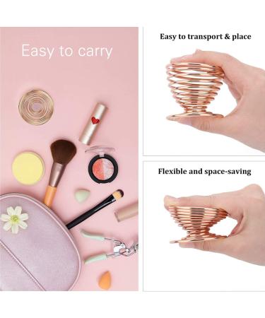 2 Pieces Makeup Blender Sponge Holder - Rose Gold & Silver Metal Stand for Makeup Sponges | International Shipping - Buy Online on GoSupps.com
