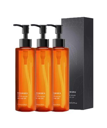 Dark Tea Makeup Remover Cleansing Oil Black Tea Makeup Removing Oil Gentle Cleansing Oil Makeup Remover Makeup Remover All Skin Types (3PCS)