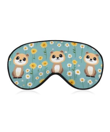 Cute Meerkat Sleep Mask Block Out Light Sleeping Eye Mask Comfortable Night Sleeping Mask Ultralight Travel Eye Cover for Women Men
