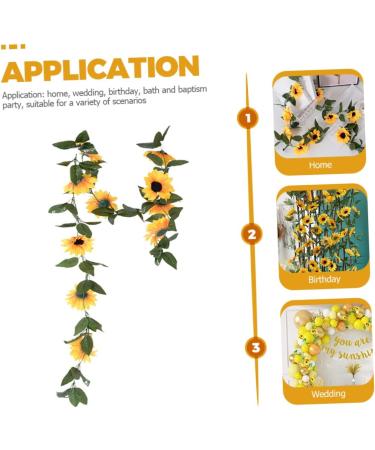 Yardenfun Simulated Sunflower Faux Sunflowers Sunflower Baby Shower Decorations Fake Artificial Sunflower Vine - Buy Online on GoSupps.com