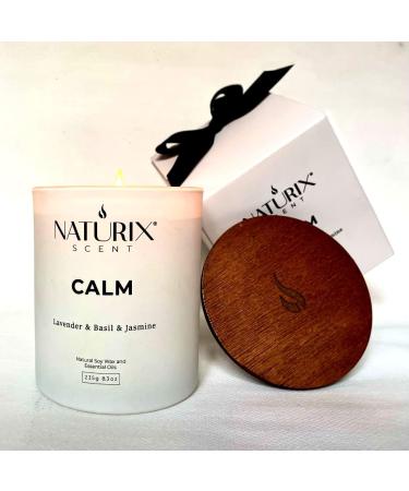 Naturix Lavender Basil & Jasmine Scented Soy Candle 8.3oz - Long Lasting Aromatherapy Blend - Non Toxic & Calming Essential Oil - Gift Ready - Buy Online on GoSupps.com