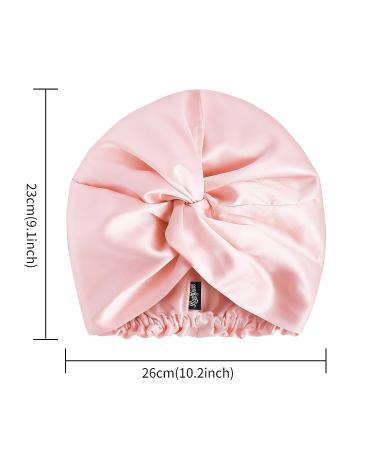 RunSure Silk Bonnet - 22 Momme Silk Sleep Cap for Women, Pink - Elastic Band for Straight, Curly, Frizzy Hair - Buy Online on GoSupps.com