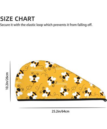 Buy Hair Towel Wrap - Quick Drying Button Turban for Easy Hair Care | Cute Bee Butterfly Yellow Design - Buy Online on GoSupps.com