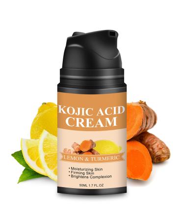 Kojic Acid Face Cream with Turmeric - Moisturiser Face Women - Kojic Acid Face Moisturiser Skin Lightening Cream with Vitamin C - Dark Spot Remover for Face Reduce Dullness Radiance Elasticity
