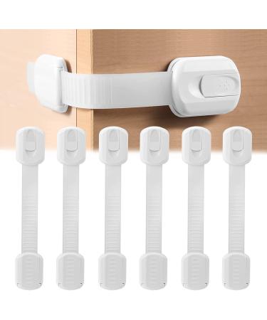 Child Safety Cupboard Locks 6 Pcs Cupboard Locks for Children Baby Proofing Safety Guards Kit Adjustable Child Locks for Kitchen Cupboards Easy to Install Fridge Drawer Lock