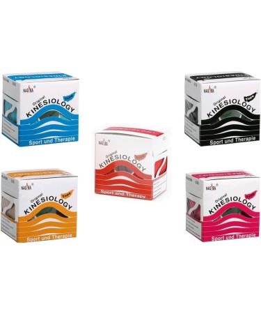 Buy Nasara Original Kinesiological Physio Sport Tape - 5 Roll Set (5cm x 5m) with Free Video Instructions | Best for Sports & Injury Recovery | International Shipping - Buy Online on GoSupps.com