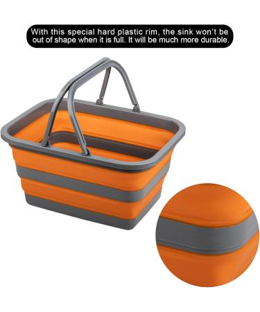 Tiawudi Collapsible Sink - 2 Pack (Grey/Orange, Grey/Yellow) | 3.17 Gal/12L Wash Basin for Dishes, Camping, Hiking & Home - Buy Online on GoSupps.com