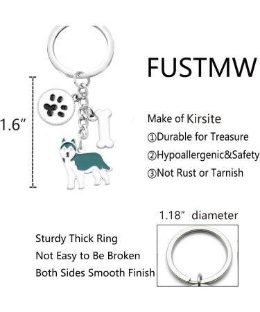 Ensianth Dog Keychain - Perfect Gifts for Dog Lovers | Puppy Paw Print Keyring for Dog Owners Moms & Dads | Blauer Husky Design - Buy Online on GoSupps.com
