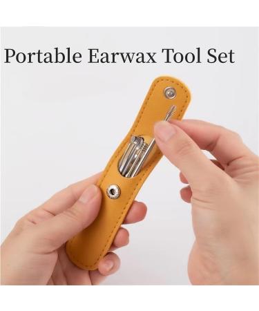 Pleteffect Ear Cleaner The Most Professional Ear Cleaning Master in 2024 Earwax Cleaning Tool 6-Piece Set Portable Ear Cleaning Kit with PU Leather Case (Yellow) - Buy Online on GoSupps.com