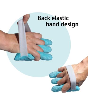 Hand Contracture Cushion - Finger Separator Protector Aid for Rehabilitation | Elastic Band Orthosis for Elderly | Anti-Stick Grip Tool (Blue - Buy Online on GoSupps.com
