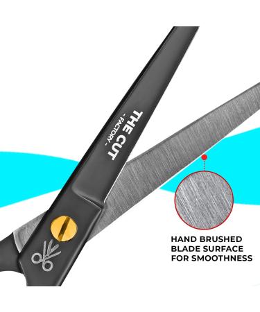 The Cut Factory Barber Hair Scissors 6.5 Inches - Professional Stainless Steel Hair Cutting Scissors with Razor Edge Blades for Salon & Personal Use (Black) - Buy Online on GoSupps.com