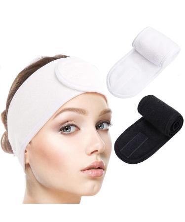 2 pieces of cosmetics hair band Spa hair band make -up chopper cosmetics frontal ligaments terry tonable hair protection band for sports yoga black & white - Buy Online on GoSupps.com