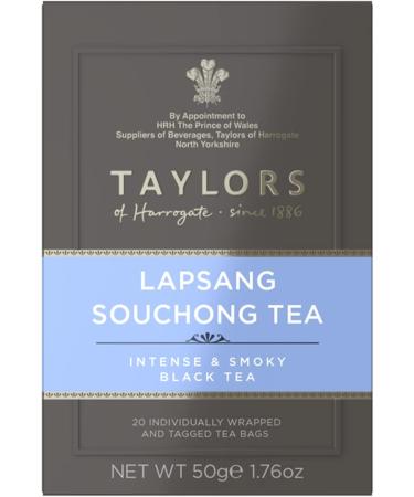 Taylors of Harrogate Lapsang Souchong Tea Individually Wrapped & Tagged Tea Bags - Pack of 6 X 20 TEA BAGS - Buy Online on GoSupps.com