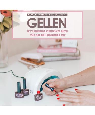 Gellen Gel Nail Polish Starter Kit - 6 Nude Warm Neutrals Colors with Top & Base Coats | Fall Winter Popular Gel Nail Set - Buy Online on GoSupps.com