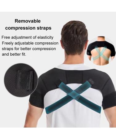 Double Shoulder Support Protector Shoulder Strap Brace for Women Men Sports Protective Gear Adjustable Shoulder Support Clavicle Brace Posture Corrector Shoulder Wrap Protector for Lifting Sports S/M(Suitable for shoulder width 36-39cm) - Buy Online on GoSupps.com