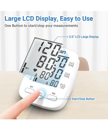 Scian Blood Pressure Meter - Automatic Arrhythmia Detection Large LCD Display 2-User Memory Cuff Size 22-42cm USB Cable - Home Use Upper Arm Monitoring - Buy Online on GoSupps.com