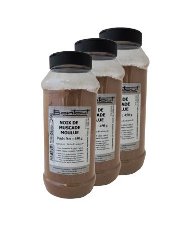 Bontout Pack of 3 ground nutmeg - 450g jar