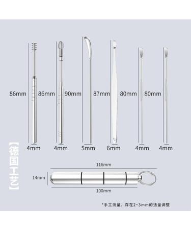 Ear Scoop 6-Piece Set of Ear Picking Tools Adult Ear Pick Ear Scoop Stainless Steel Portable Keychain Ear Scoop - Buy Online on GoSupps.com