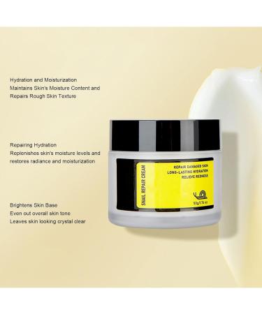 Snail Repair Cream 50g Mucin Repair Cream Snail Repair Face Cream Hydrating Brighten Skin Tone Tighten Pores Snail Mucin Moisturizer Cream 1.8oz - Buy Online on GoSupps.com