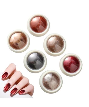 Poudre de ongles chrom e ensemble de poudre chrom e ongles | 6 couleurs Miroir Effet Fingernail Chrome | Shimmer Nail fournit de la poudre pour le festival les rencontres le 03 C