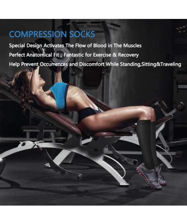 4 Pairs Copper Compression Socks 15-20 mmHg for Men & Women - Medical Graduated Stockings for Sports, Running, Plantar Fasciitis, Nurses, Shin Splints, Diabetic - S-M Black - Buy Online on GoSupps.com