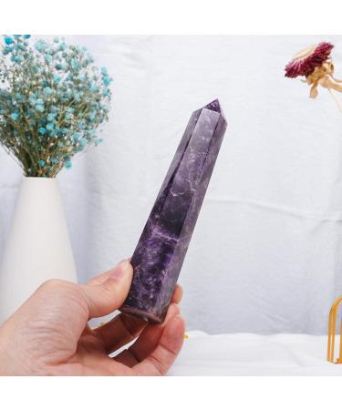 Buy Apengshi Large Natural Dream Amethyst Crystal Tower - 5.9-6.3" Faceted Chakra Wand for Healing & Meditation | Unique Home Decor Gift - Buy Online on GoSupps.com