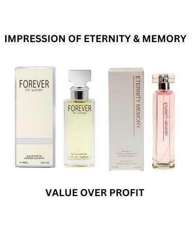 Forever and Eternity Parfum for Women combo set (Impression of Et-rnity and Et-rnity Moment) 3.4oz / 100ml Bottle each Eau De Parfum (Pack of 2) - Buy Online on GoSupps.com