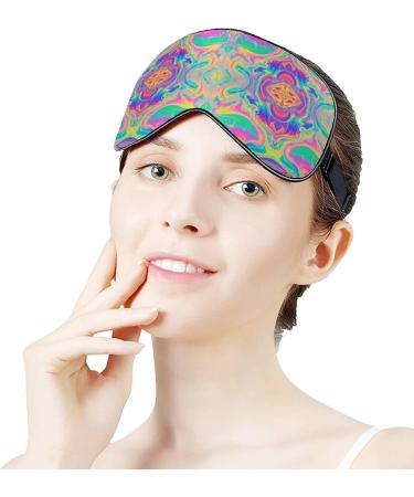 Neon Rainbow Tie Dye Sleep Mask for Women | Adjustable Comfortable Eye Shades with Elastic Strap - International Shipping Available - Buy Online on GoSupps.com