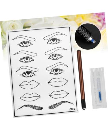 Mikinona Practice Skin Kit White Practice Eyebrow Semi-permanent Mouth Skin Eye Single Kit Microblading End and Pen - Buy Online on GoSupps.com