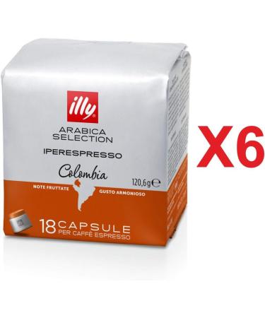  illy ILLY Arabica Selection Colombia 6 packs of 18 capsules (108 capsules) - Buy Online on GoSupps.com