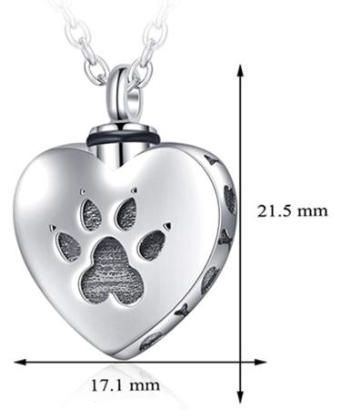 cluis Urn Necklace for Ashes Cremation Necklace Paw Print Pet Urn Heart Necklace Animal Cremation Jewelry for Ashes Memorial Keepsake Jewelry for Women Dog's Cat's Pet Ashes - Buy Online on GoSupps.com