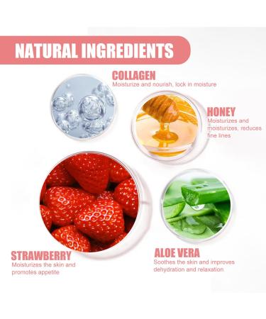 4 PCS Honey & Strawberry Lip Balm Sleeping Lip mask Propolis Moisturizing Lip Balm with Stick Hydrating Prevention Dry & Cracked Reduce lip Lines 4Pcs Strawberry & Honey Lip Balm - Buy Online on GoSupps.com