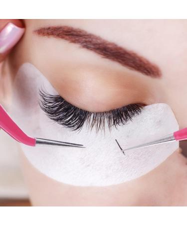 Sibba Eyelash Tweezers Set - 2 Stainless Steel Precision Tools with Straight & Curved Tips for Eyelash Extensions - Pink - Buy Online on GoSupps.com