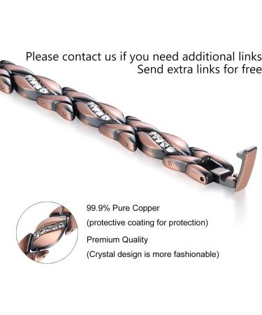 Jecanori Copper Bracelets for Women - Magnetic Arthritis Pain Relief Therapy - 99.9% Pure Copper Crystal - Jewelry Gift Set with Adjust Tool - Buy Online on GoSupps.com