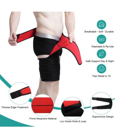 2in1 Wolf Hip & Groin Wrap for Men & Women - Compression Sleeve for Pain Relief - Lower Back & Sciatica Support - 115x72cm - Buy Online on GoSupps.com
