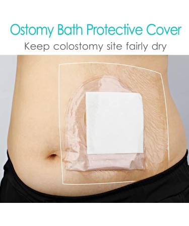 25 Pcs Waterproof Stoma Shower Cover 9x9 - Ostomy Bag Protector Shield Film Bandage - Colostomy Pouch Supply Bath Guard Accessory 9x9 inch - Buy Online on GoSupps.com