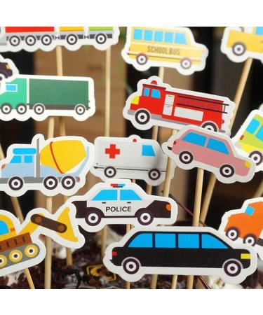 18 Pieces Transportation Cupcake Toppers Car Bus Train Plane Ship DIY Cupcake Toppers for Baby Shower Birthday Party Decorations - Buy Online on GoSupps.com