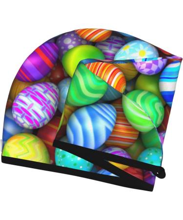 Colorful Easter Eggs Microfiber Hair Towel - Super Absorbent Quick Dry Wrap for Long Curly & Thick Hair - Buy Online on GoSupps.com