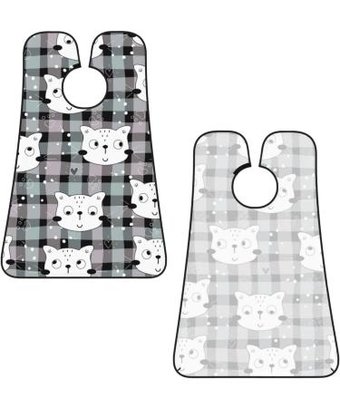 Cute Cat Beard Bib | Buffalo Plaid Heart Hair Catcher | Non-Stick Grooming Cloth for Shaving & Trimming | Perfect Gift for Men - Buy Online on GoSupps.com