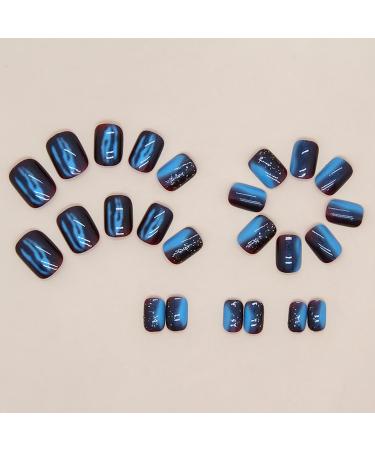 Stick on Nails - Soft Gel Press on Nails False Nail Coffin Short Glitter French Stick on Nails 12 Sizes Full Short Press Nails for Woman Girl Lencyh - Buy Online on GoSupps.com