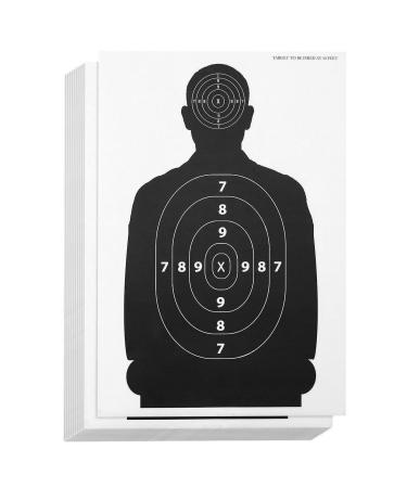 50 Pack Paper Shooting Targets for The Range, Pistol Practice, 17 x 25 Inch Silhouette