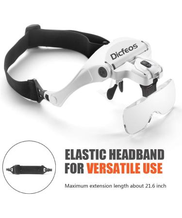 Dicfeos Headband Lighted Magnifying Glass with 5 Lenses - Perfect for Jewelry, Arts, Crafts, Knitting, Cross Stitch, and DIY - Buy Online on GoSupps.com