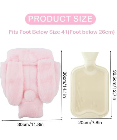 2L Electric-Free Foot Warmers | Soft Rabbit Ear Design Heating Pads | 2-in-1 Foot Heat Bottle for Men & Women | Perfect Winter Gifts (Pink) - Buy Online on GoSupps.com