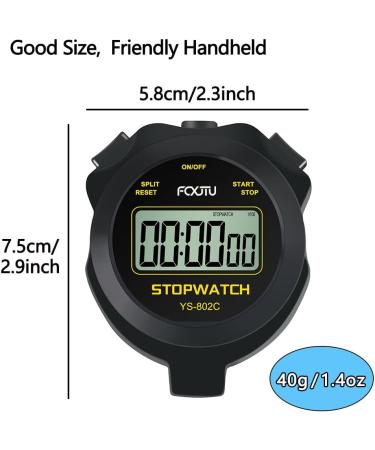 Fcxjtu Simple Digital Sports Stopwatch Timer - Silent Basic Operation for Swimming & Running Training | Non-Waterproof Black Design - Buy Online on GoSupps.com
